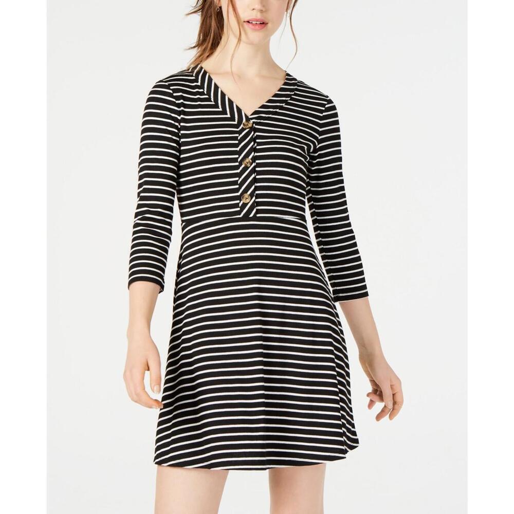 Ultra Flirt Juniors Striped Fit And Flare Dress Size L